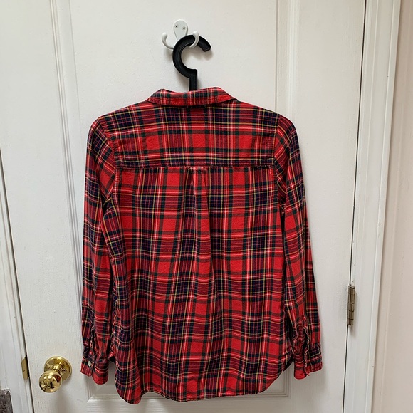 Old Navy Red Plaid Flannel - Picture 2 of 3